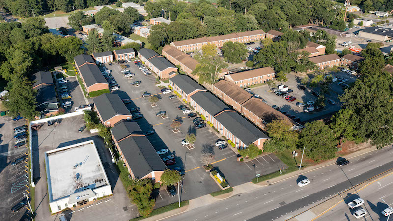 aerial view of apartment complex
